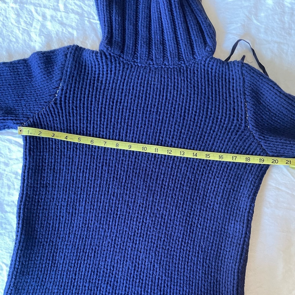Vintage Margiela MM6 Blue Wool Turtleneck Sweater Miss Deana sz M - Picture 9 of 10